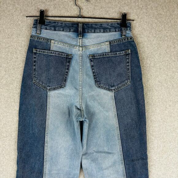 Pacsun Womans Sz 27 90's Boyfriend Jeans Blue Color Block Pockets - Picture 6 of 7